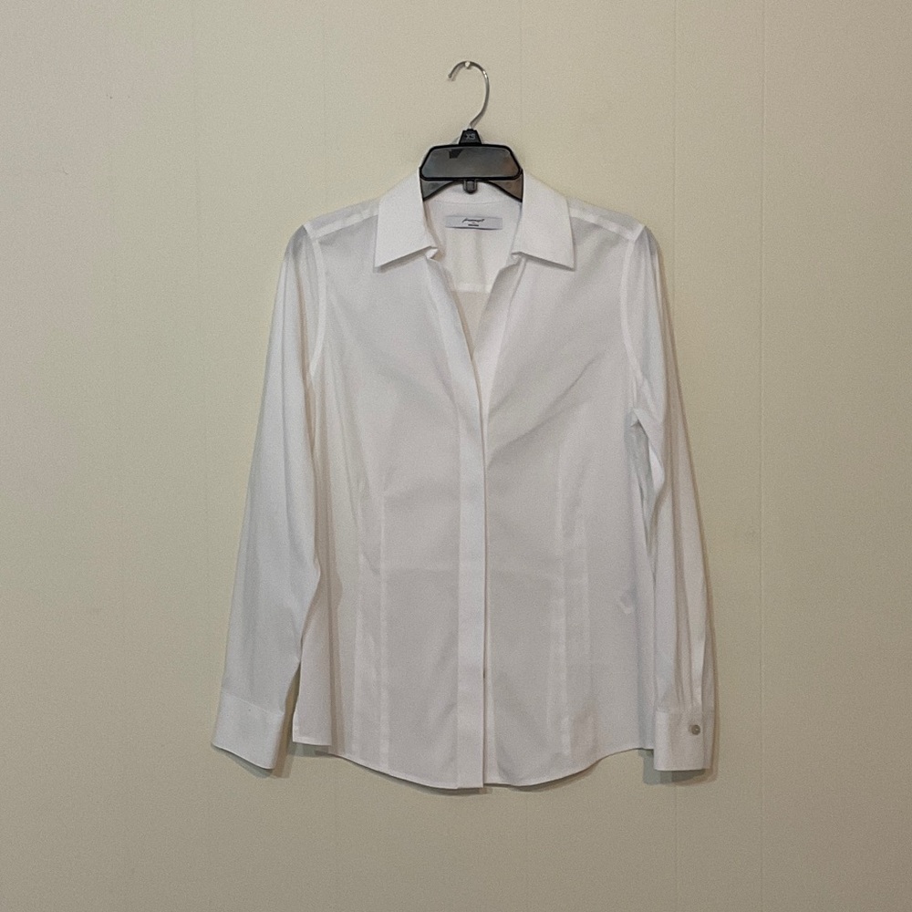 Non-Iron Classic White Button-Up Shirt